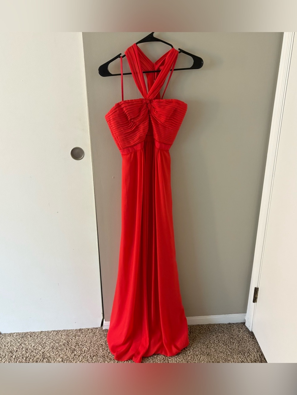 BCBGMAXAZRIA Women's Jamille One Sleeve Gown Chiffon Dress Sz 2